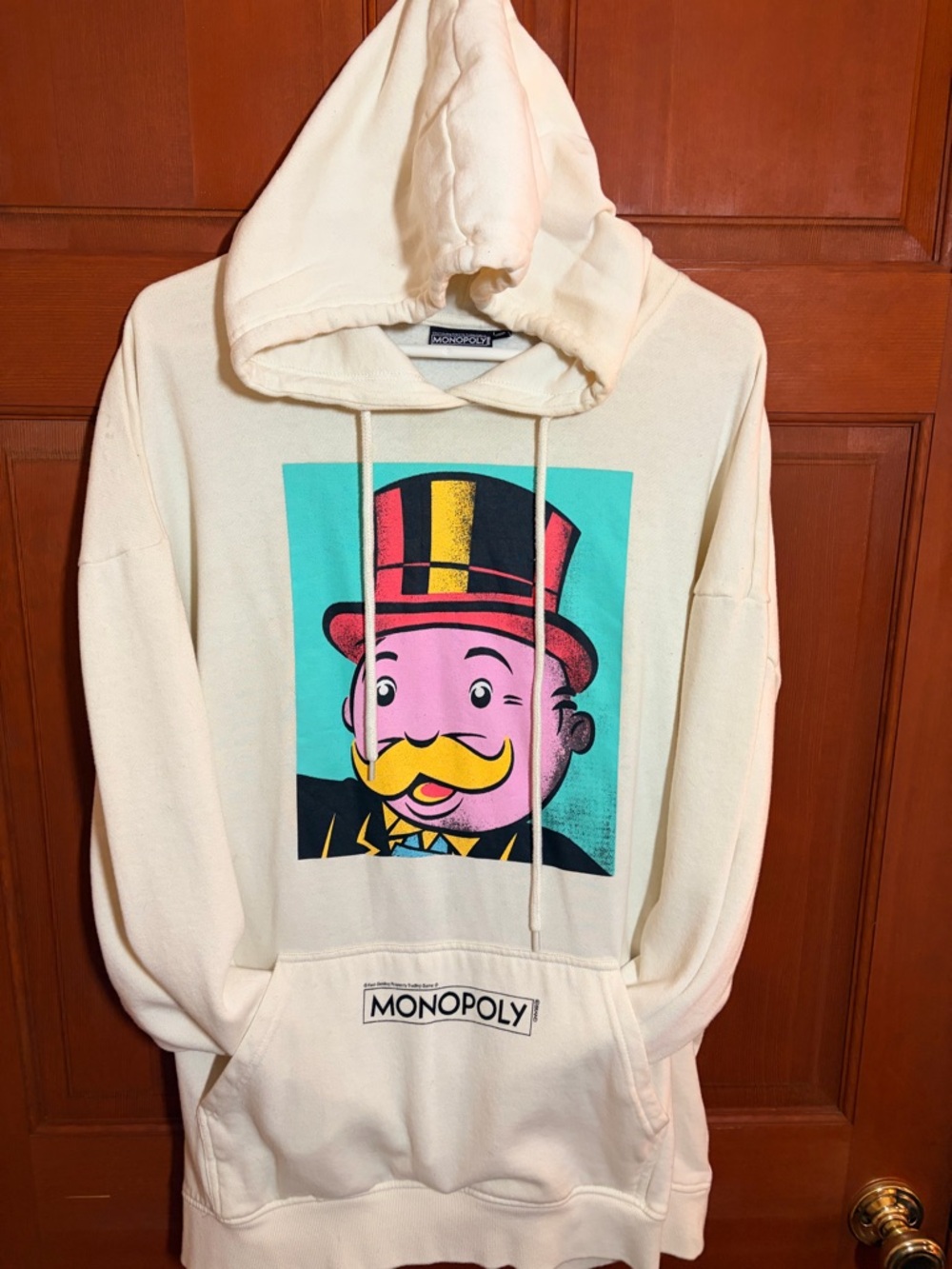 Monopoly Cream Graphic Hoodie - Men’s Pullover with Icon Print